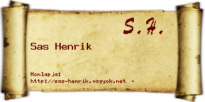Sas Henrik névjegykártya
