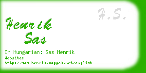 henrik sas business card